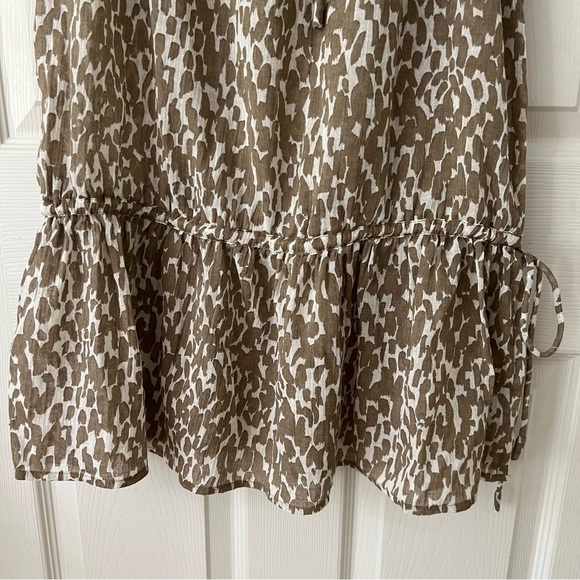 J.Crew Womens Top Small Leopard Brown Keyhole Halter Gauzy Peplum Cinched Waist - Picture 9 of 17
